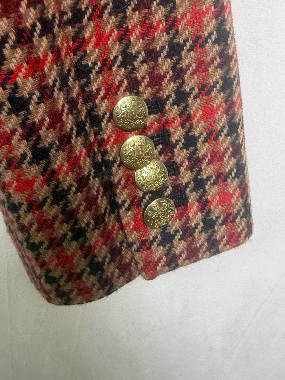 J Crew Women’s Sz 8 Schoolboy Blazer Wool Houndstooth Plaid Preppy Academia - Picture 10 of 12
